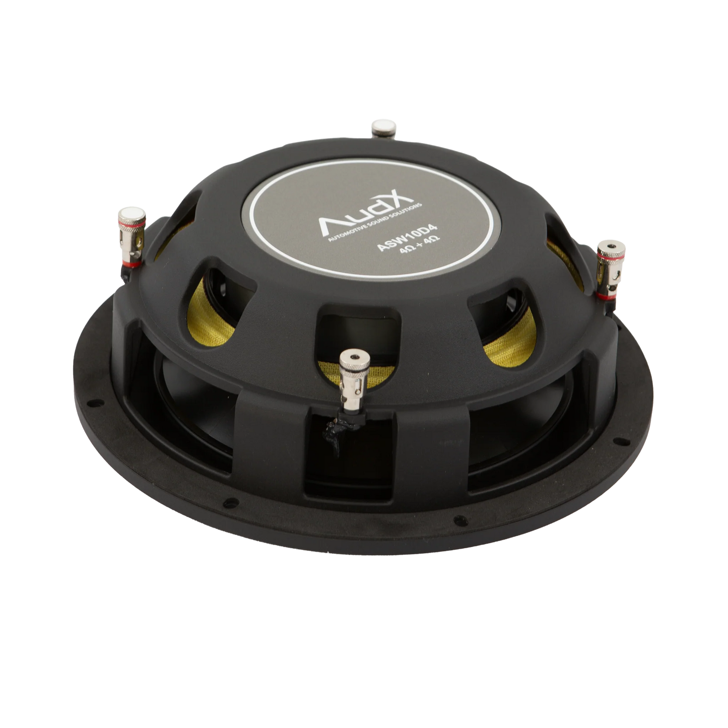 ASW10D4 – 10″ Shallow Mount Dual 4Ω (4Ω+4Ω) Voice Coil Subwoofer