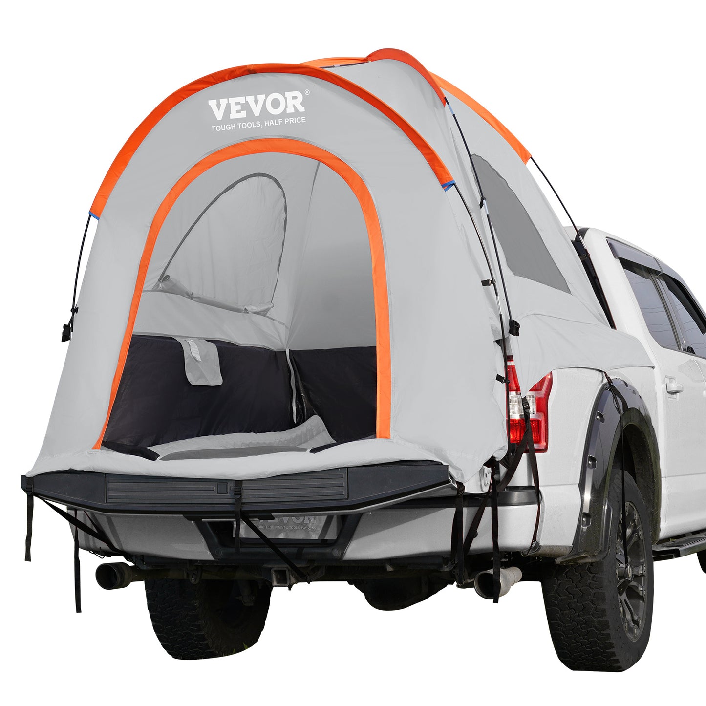 VEVOR Truck Bed Tent, 5.5-6 Pickup Truck Tent With Rain Layer And Carry Bag, Waterproof PU2000mm Double Layer Truck Tent For Camping, Accommodate 2-3 Person, For Camping Traveling Outdoor Activities