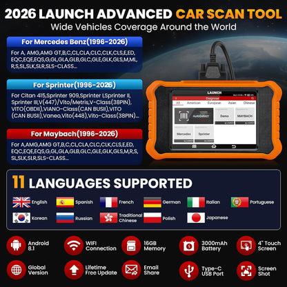 LAUNCH Creader Elite V2.0 fit for Toyota Lexus Bi-Directional Scan Tool, Full System OBD2 Scanner, All Reset Service Code Reader, AUTOVIN, ECU Code, Battery Registration, Lifetime Free Update