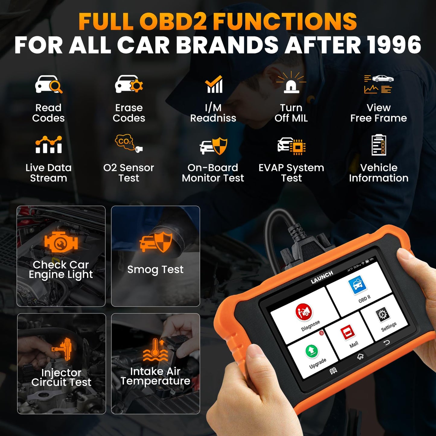 LAUNCH Creader Elite V2.0 fit for Toyota Lexus Bi-Directional Scan Tool, Full System OBD2 Scanner, All Reset Service Code Reader, AUTOVIN, ECU Code, Battery Registration, Lifetime Free Update