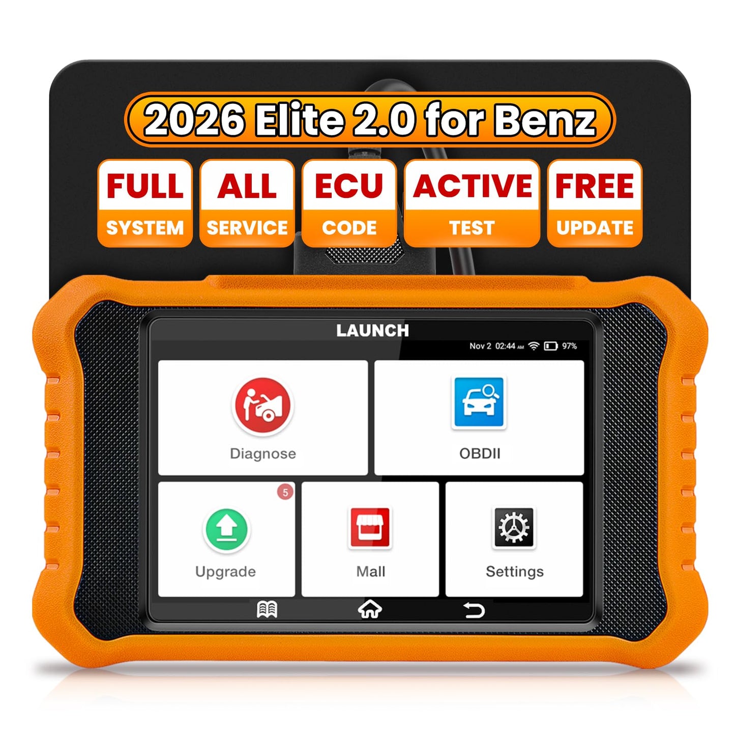 LAUNCH Creader Elite V2.0 fit for Toyota Lexus Bi-Directional Scan Tool, Full System OBD2 Scanner, All Reset Service Code Reader, AUTOVIN, ECU Code, Battery Registration, Lifetime Free Update