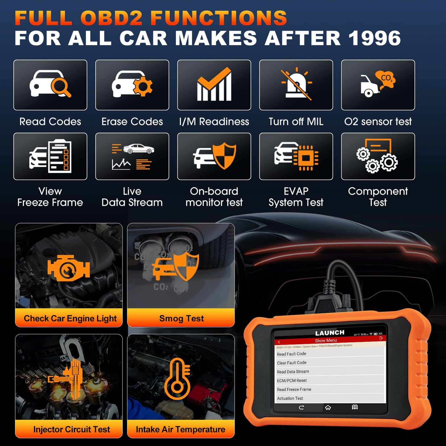 LAUNCH Creader Elite V2.0 fit for Toyota Lexus Bi-Directional Scan Tool, Full System OBD2 Scanner, All Reset Service Code Reader, AUTOVIN, ECU Code, Battery Registration, Lifetime Free Update
