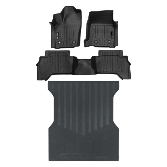 SMARTLINER All Weather Custom Fit Floor Liner Compatible With 2024-2025 Toyota Tacoma Double Cab (Manual Transition)