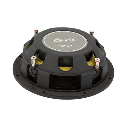 ASW10D4 – 10″ Shallow Mount Dual 4Ω (4Ω+4Ω) Voice Coil Subwoofer