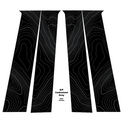 Topographic B Pillar Overlays - 2024+ Tacoma Double Cab / 2025+ 4Runner