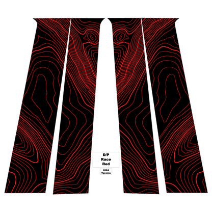 Topographic B Pillar Overlays - 2024+ Tacoma Double Cab / 2025+ 4Runner