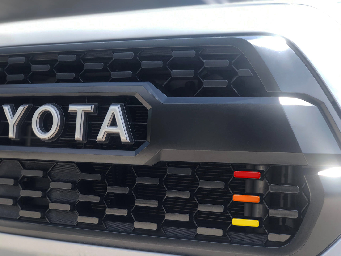 TRI-Color Grille Accent Overlays Fits 2016-2023 Toyota Tacoma TRD Pro Grille